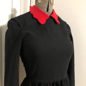 MAJE black red collar dress XS/S